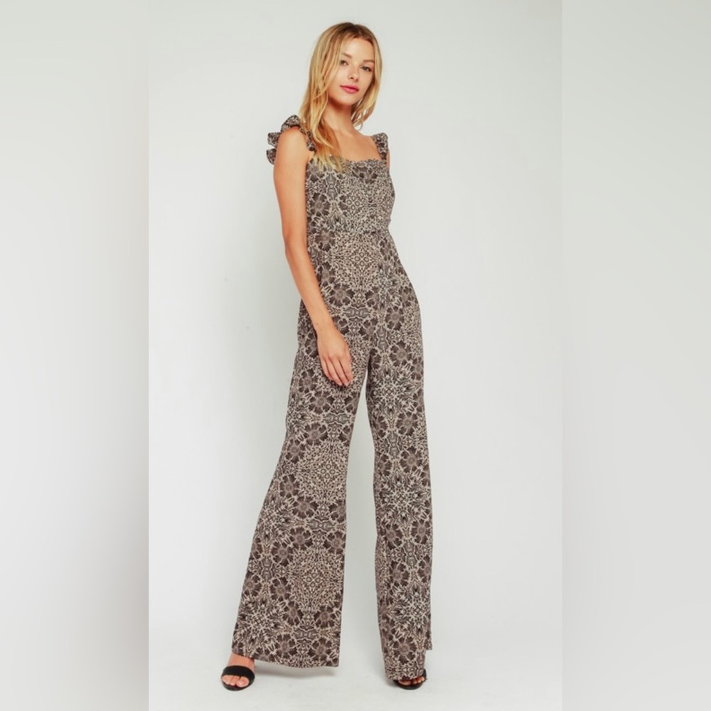 Etched Floral Jumpsuit